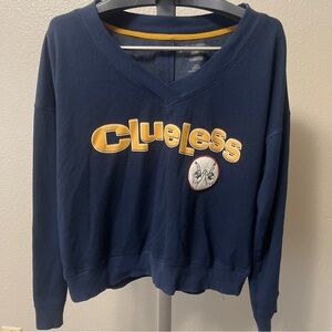Navy Clueless V-Neck Sweatshirt Sleepwear